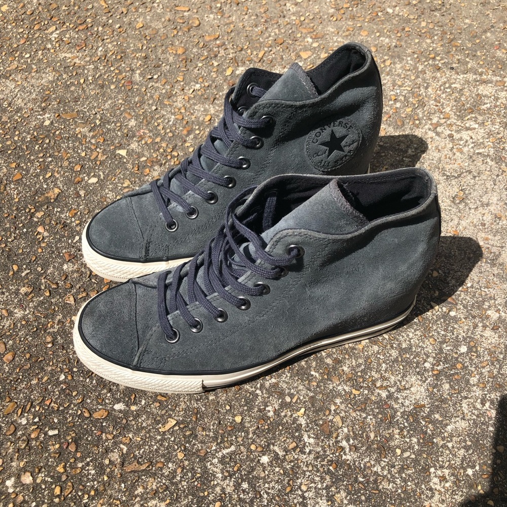 CONVERSE Sz 10 Wedge Heel High-Top Chuck Taylor’s Charcoal Gray